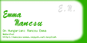 emma mancsu business card